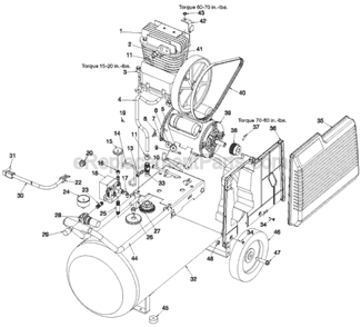 Page A Diagram and Parts List for  Porter Cable Compressor